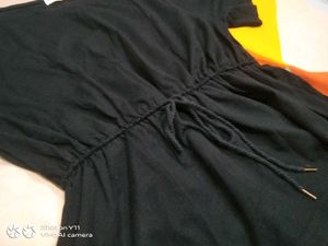 Embroidered Black Tunic Top