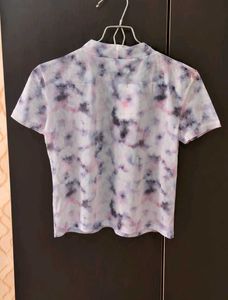 👚🩷 Pastel Abstract Tie-Dye Mesh Top