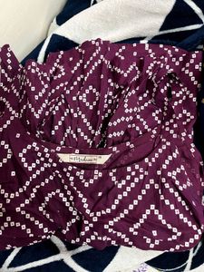 Purple Ethnic  Print Kurti Top