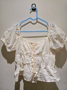 puffed sleeve heart top