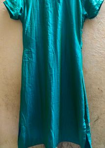 Vibrant Teal Embroidered Ethnic Dress Full Set