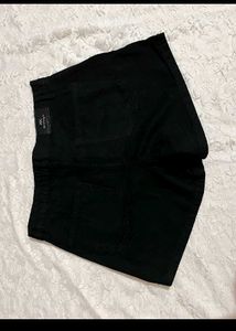 Black Button-Front Skirt