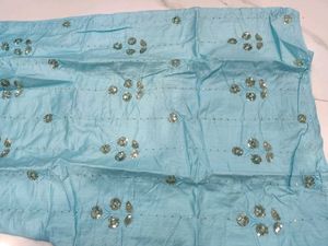 Elegant Blue Embroidered chanderi silk Kurta