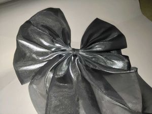 Sparkling Silver Bow Hair Accessory