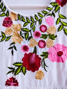Embroidered Milky (Bright) White Tunic