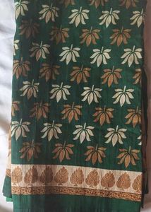 Green Lotus Print Saree Women’s Floral Prin