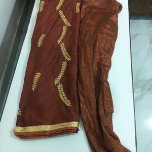 Embellished Brown Kurta Set
