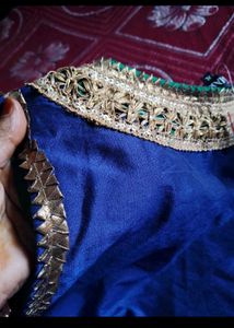 Royal Blue &amp; Emerald Green Designer Blouse