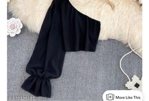Stylish One-Shoulder Black Top