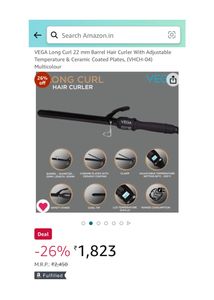 Vega Long 22mm Barrel Hair Curler | VHCH-04