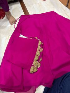 elegant pink lehenga with zardosi dupatta blouse