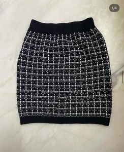 Black & White Checkered Mini Skirt