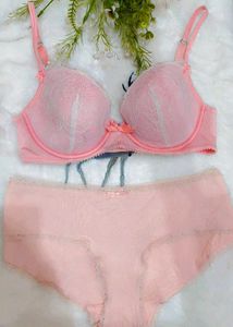 Pink Lace Lingerie Set