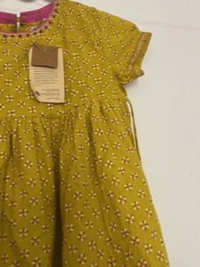 Yellow Printed Cotton Kurta