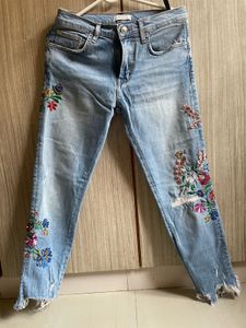 Embroidered Denim Jeans