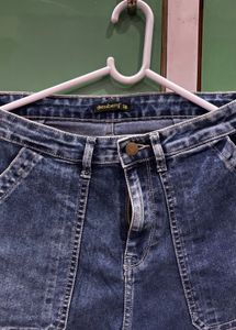 Stylish Acid Wash Cargo Jeans