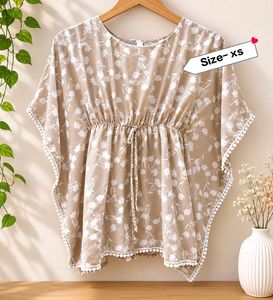 Boho Floral Print Kaftan Top