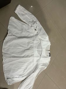 White Eyelet Long Sleeve Blouse