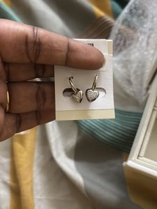 Sparkling Heart Drop Earrings