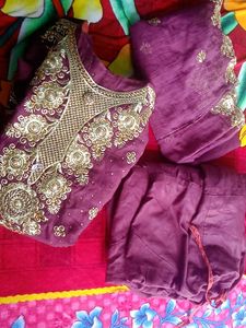 Maroon Kurta Set with Gold Embroidery
