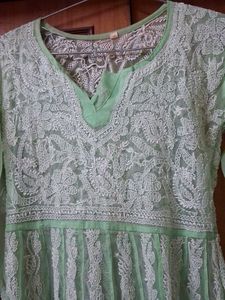 Lucknowi Chikan Long Kurta, Hardly Used.No inner
