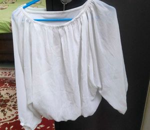 White Embroidered Sheer Top