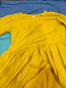 Yellow Kurta with Pink Dupatta