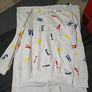 White Graphics Print Shirt Full Sleeves