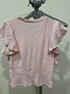 Pretty Pink Ruffled Sleeve Top