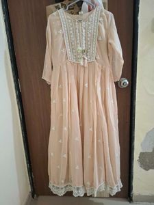 Elegant Peach Anarkali Gown