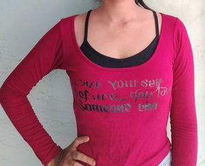 Pink Graphic Long Sleeve T-Shirt
