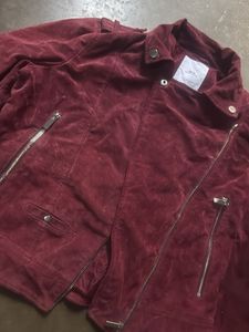 Burgundy Suede Moto Jacket