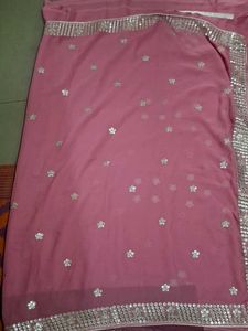 Stunning Pink Embellished Saree