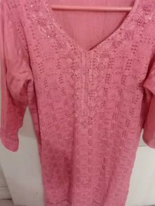 Pink Embroidered Kurta