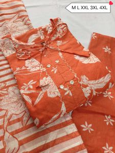 mustard colour Floral Kurta Set