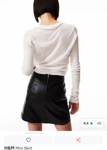 Chic Faux Leather Mini Skirt waist 26inches
