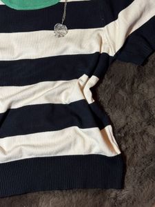 Vintage Striped Puff Sleeve Top