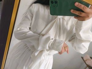 Korean White Ruffle Shirt 🔥