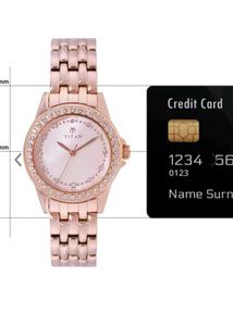 Titan Rose Gold Women's Watch with Crystals