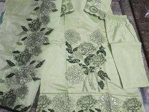 Elegant Light Green Floral Kurta Set