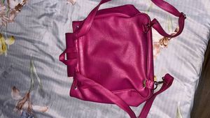 Stylish Pink Faux Leather Backpack
