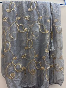 Elegant Grey Embroidered Dupatta