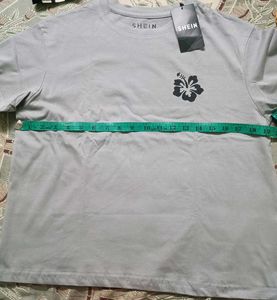 SHEIN Gray Floral Graphic Tee