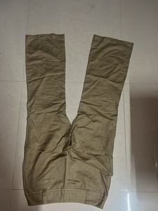Beige Bootcut Trousers