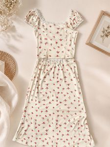 Floral Print Cottagecore Dress Set