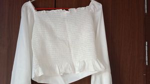 New Satin Balloon Crop Top