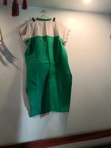 Vibrant Green &amp; White Polka Dot Dress