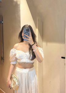 creme crop top and palazzo indo western