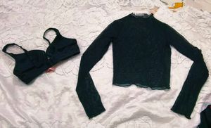 Bra and Long Sleeve meshTop Set