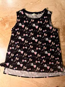 Cute Bow & Faith Print Sleeveless Top